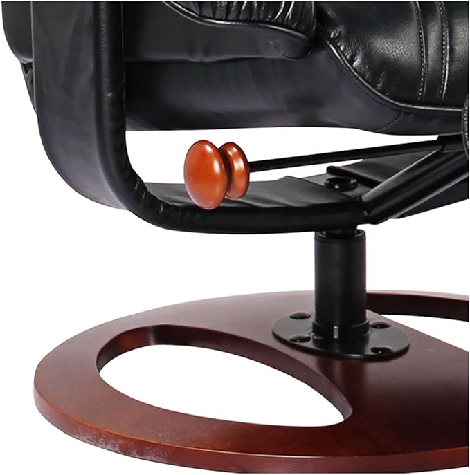 BenchMaster Newport Black Swivel Recliner and Slanted Ottoman - Image 6
