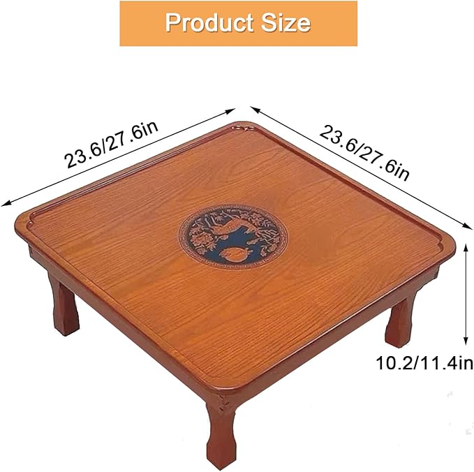 Low Coffee Table Japanese Style Solid Wood Floor Table - Image 2