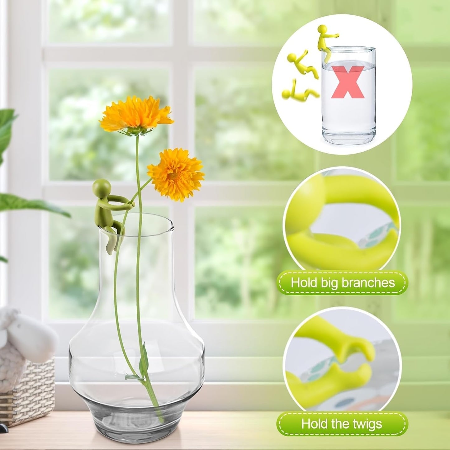 24-pcs Plant Propagation Buddy, Plant Cutting Holder for Stems, Sprouts and Shoots, Plant Propagation Friends for an Indoor Garden or a Plant Propagation Station (24, Green)