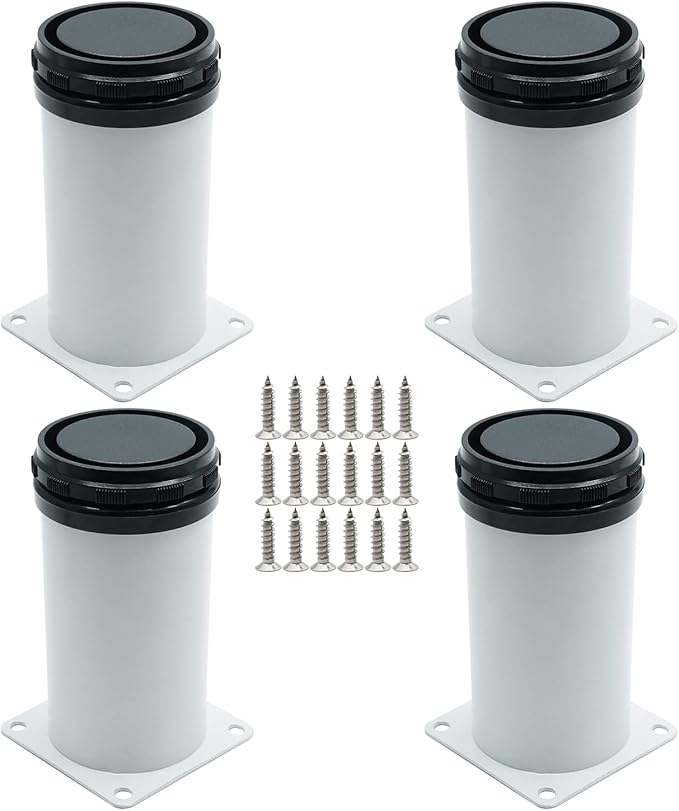 Set of 4 Adjustable Furniture Legs 6 Inch, Stainless Steel Furniture Legs by Kyuionty