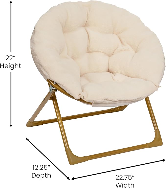 Flash Furniture Gwen Kids Cozy Mini Folding Saucer Chair - Image 3