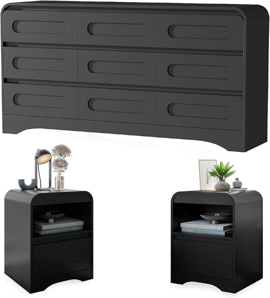 9 Drawer Dresser and Nightstand Sets by SOLACEFURNITURE