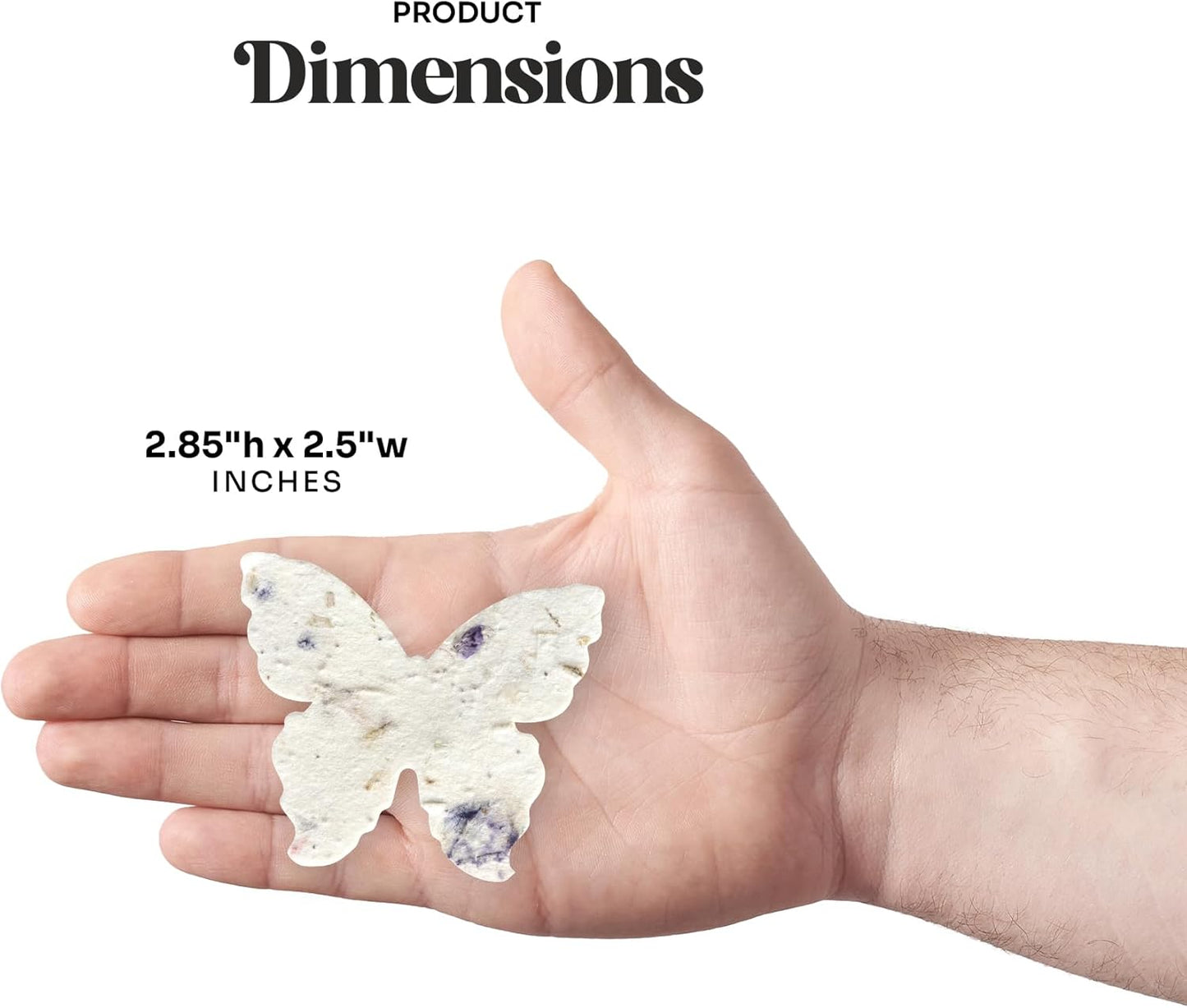 Set of 6 Seed Paper – 6 Purple Butterflies & 6 White Pots with Bow for Baby Shower, Gender Reveal, Birthday, & Other Milestone Celebrations