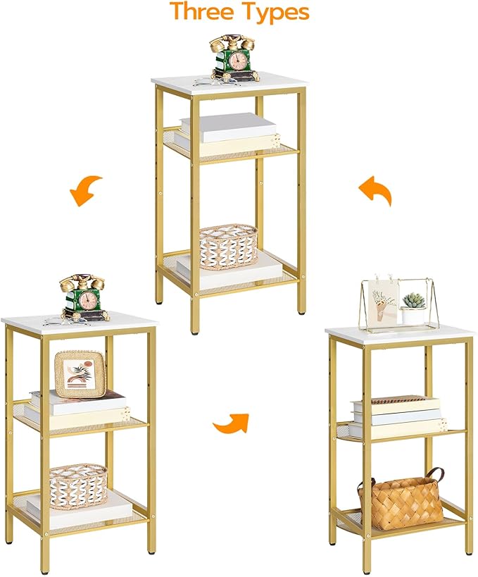 HOOBRO Tall Side Table, 3-Tier Telephone End Table - Image 6