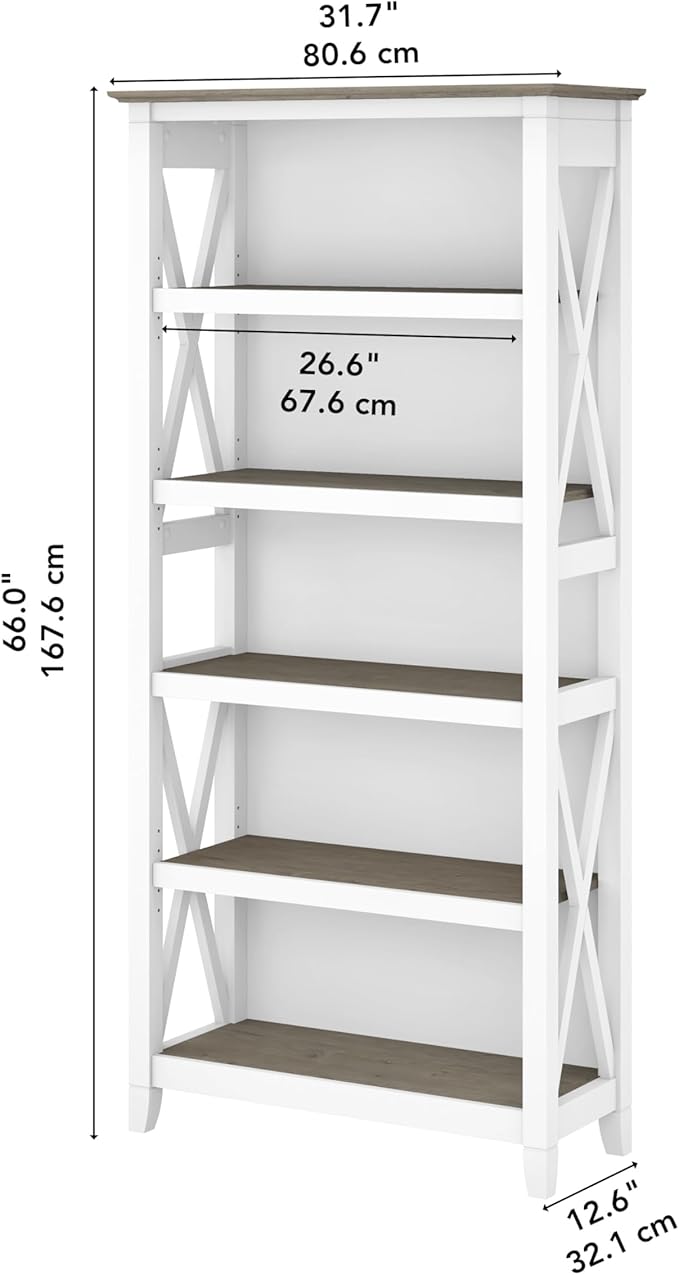 Bush Home Tall 5 Shelf Bookcase - Image 3