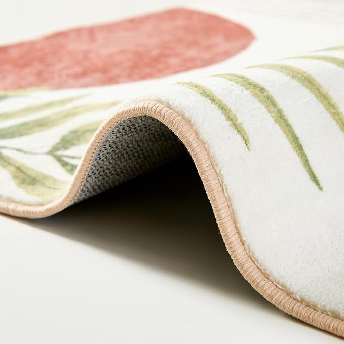RoomTalks Mid Century Modern Washable Rug, Boho Cute Aesthetic 4x6 Area Rugs - Image 6