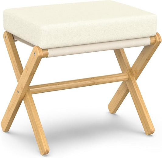 BAMBOOHOMIE Foldable Foot Stool Ottoman, Modern Foot Rest by BAMBOOHOMIE