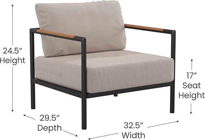 Flash Furniture Lea Indoor/Outdoor Patio Chair - Image 3