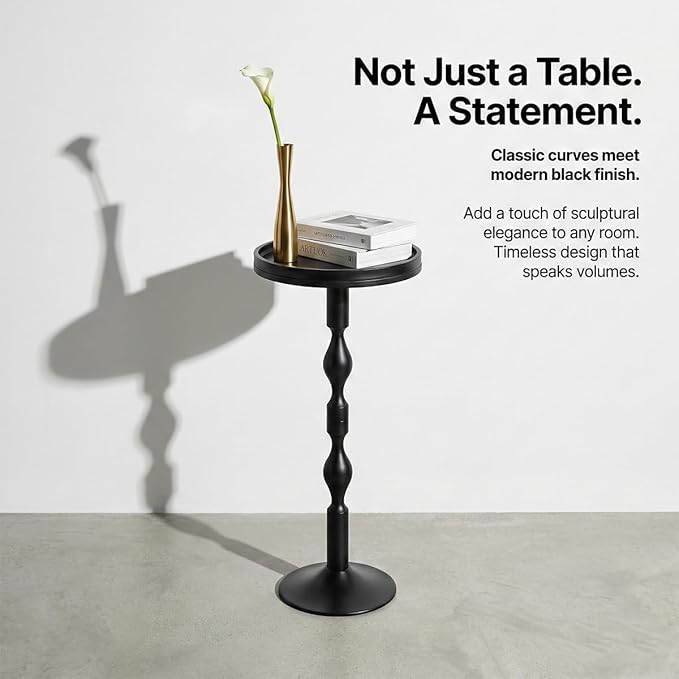 Small Round Drink Table, Pedestal Tables, Small Round Side Table - Image 5