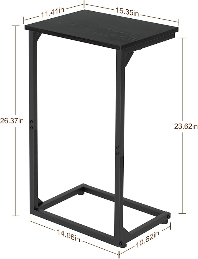 AMHANCIBLE C Shaped End Tables Set of 2, Couch Side Tables that Slide Under Sofa - Image 3