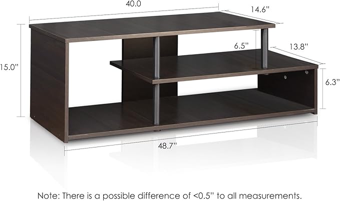 Furinno Econ Low Rise TV Stand, Espresso/Black - Image 2