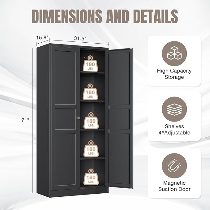 Yizosh Metal Storage Cabinet - Image 2