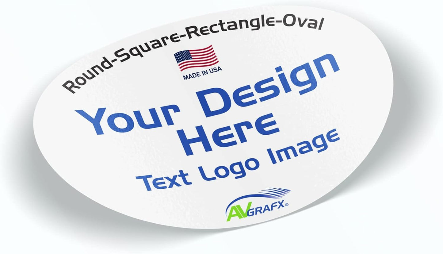 125 3x2 Oval Custom Personalized Stickers Labels Waterproof Dishwasher Safe Vinyl, Made USA, Made Any Text, Image, Logo