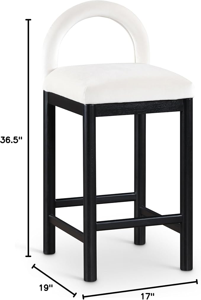 Meridian Furniture 11035Cream-C Conrad Collection Art Deco Counter Stool - Image 3