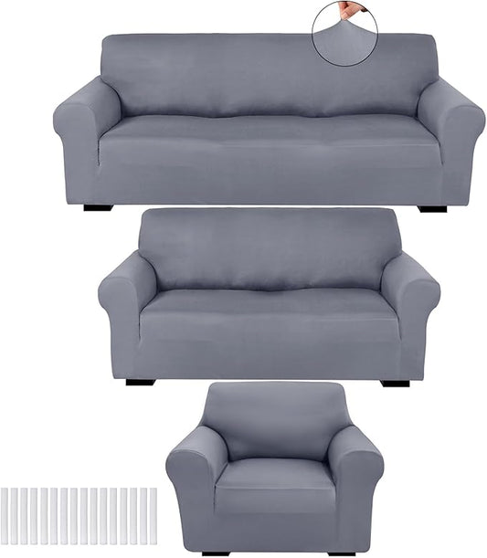 Peryiter 3 Pcs Couch and Loveseat Covers Set Sofa Cover by Peryiter