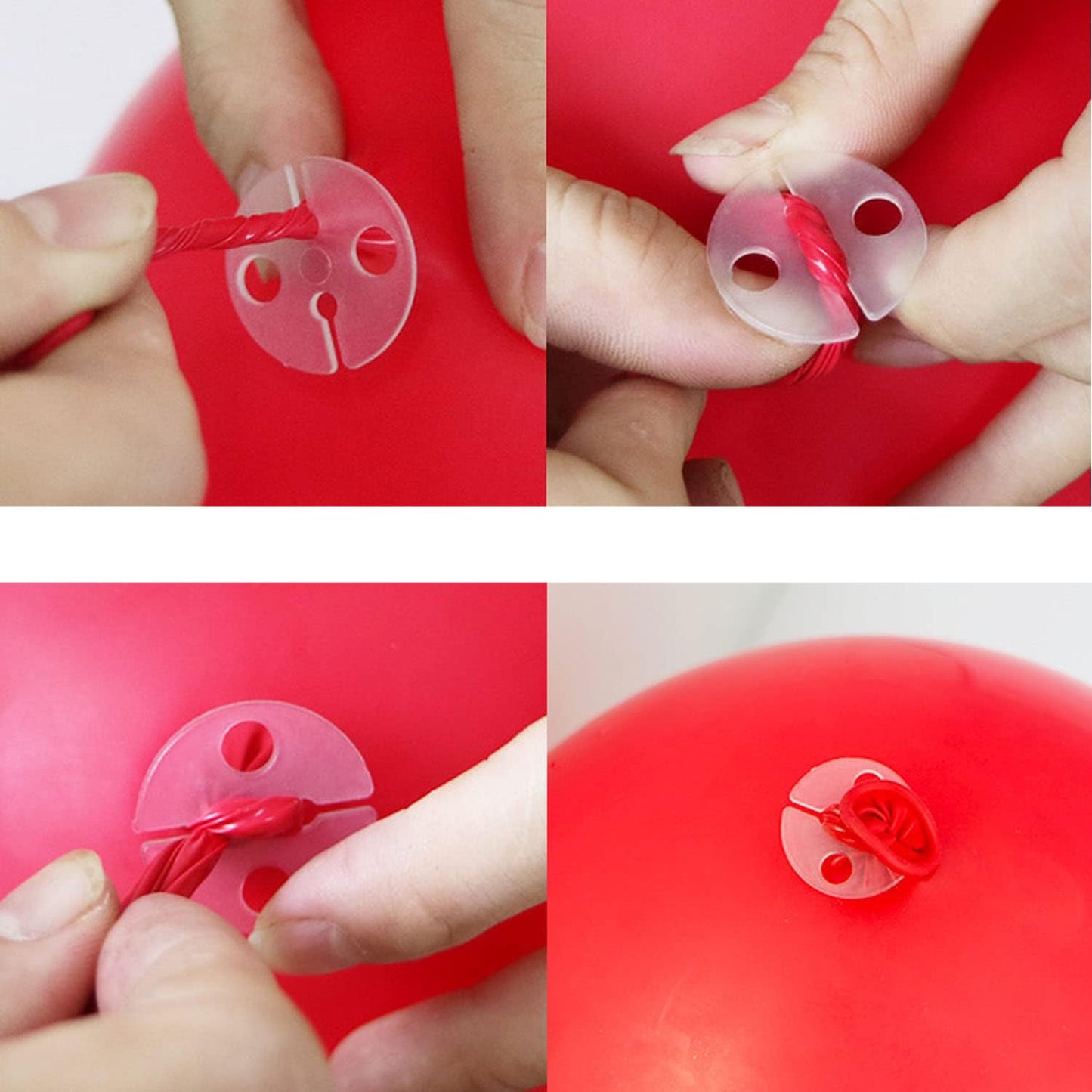 Balloon Clips DGBRSM 100pcs White Round Plastic Balloon Clips Wedding Party Christmas Birthday Accessories for Quick Knotting (23x2mm)