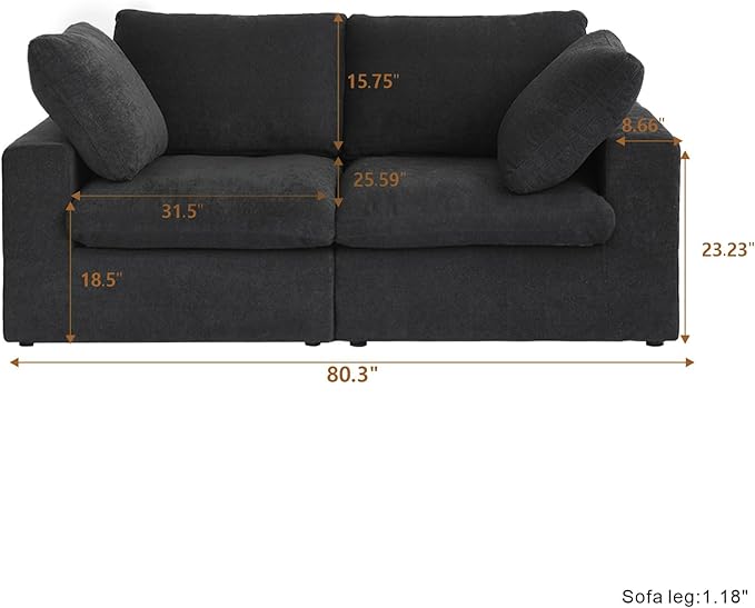 JACH Modular Sectional Couches for Living Room, Modern Convertible Couch - Image 2