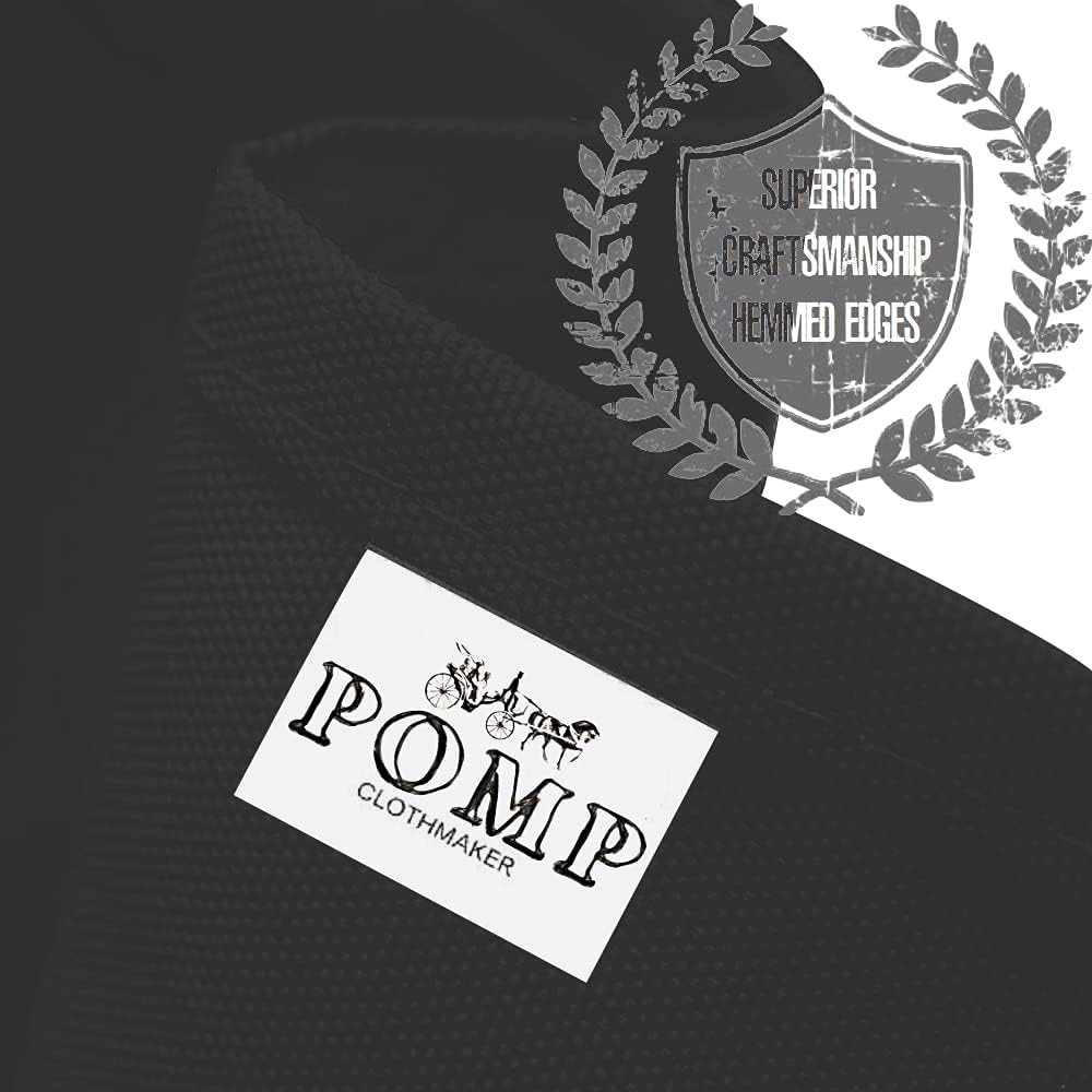 Pomp Black 90" x 132" Poplin Polyester Tablecloth (2 Pack) | Wrinkle + Stain Resistant Easy Care Premium Fabric | Fits 6FT Rectangle Table