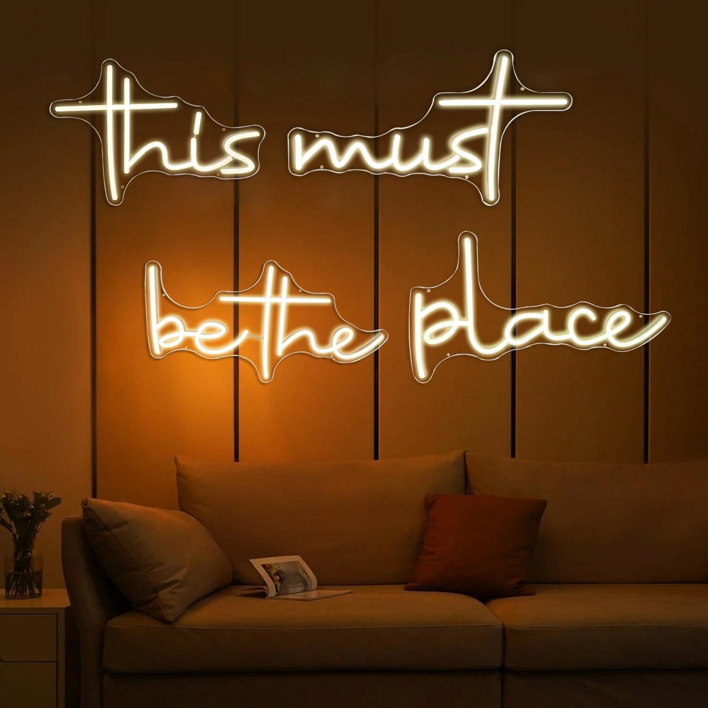 This Must Be The Place Neon Sign 80.5" x 14.3" Light for Home Bedroom Cafe Bar Hanging Wall Decor Sign Anniversaries Wedding Birthday Backdrop （Super Large Style）