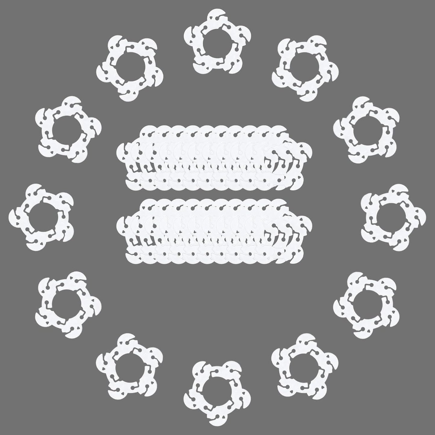 50PCS Balloon Arch Clips, White Balloon Clips Holders Bracket Buckle for Decorating Connector, Weddings, Parties (Diameter 2.2 Inch)