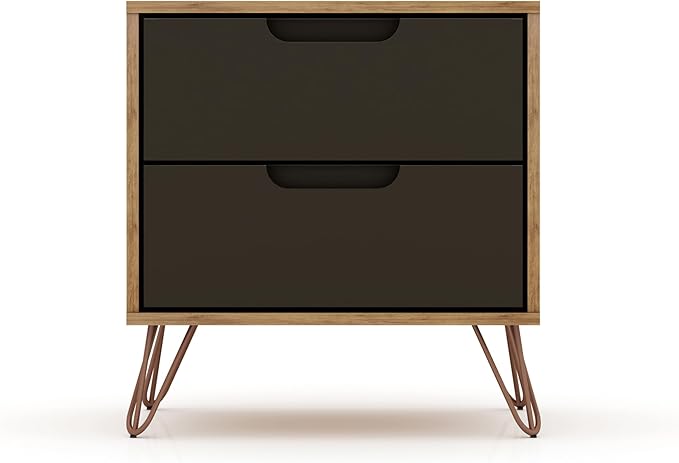 Elegant Gray Nightstand with Shelf and Drawer Made from Sustainable Materials by Unknown
