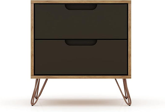 Elegant Gray Nightstand with Shelf and Drawer Made from Sustainable Materials by Unknown