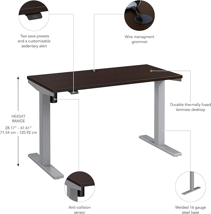 Bush Business Furniture 48-inch Electric Height Adjustable Standing Desk - Image 3