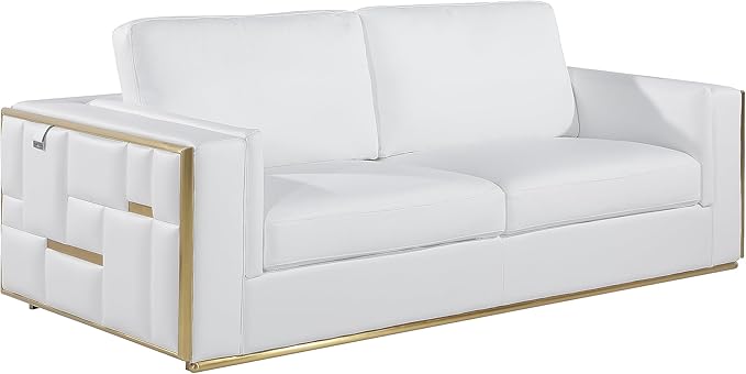 Blackjack Furniture Catania Modern Top Grain Italian Leather Sofa Set - Image 2