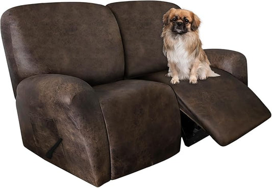 ANARACHON Leather Look Loveseat Recliner Covers Stay in Place 6-Piece Recliner by ANARACHON