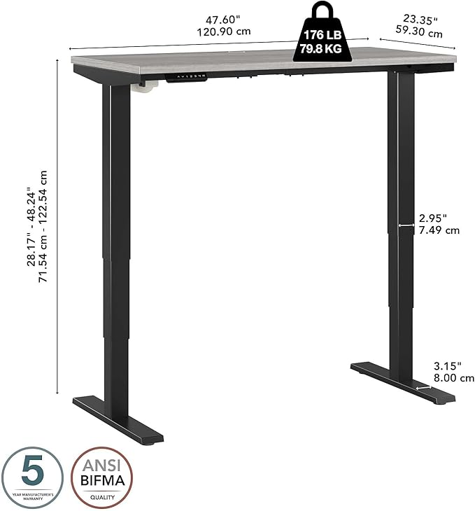 Bush Business Furniture 48-inch Electric Height Adjustable Standing Desk - Image 7