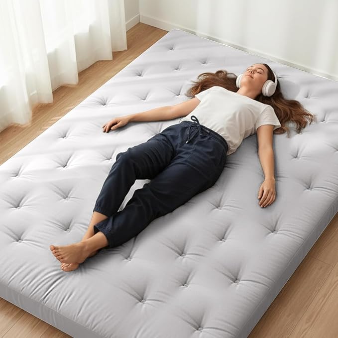 ZonLi Japanese Floor Futon Mattress King Size 76"x 80", 100% Cotton Cover 4'' by Zonli