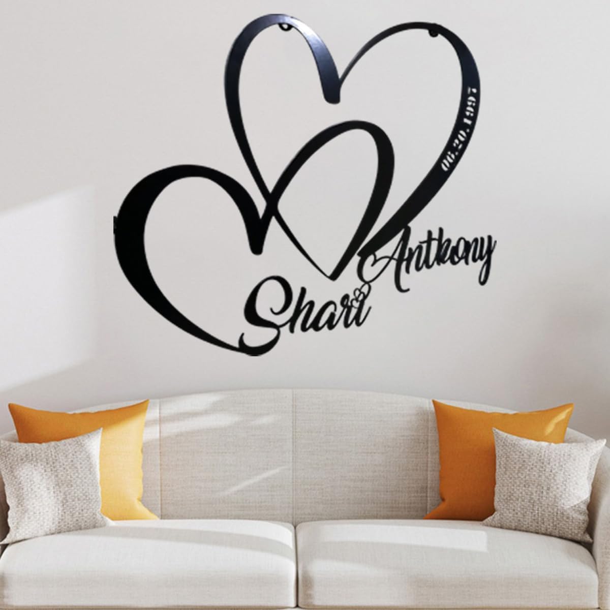NAZENTI Personalized Metal Sign Heart Gift For Couple, Wedding Gift, Family Name Sign, Outdoor Name, Anniversary, Home Decor, Front Door
