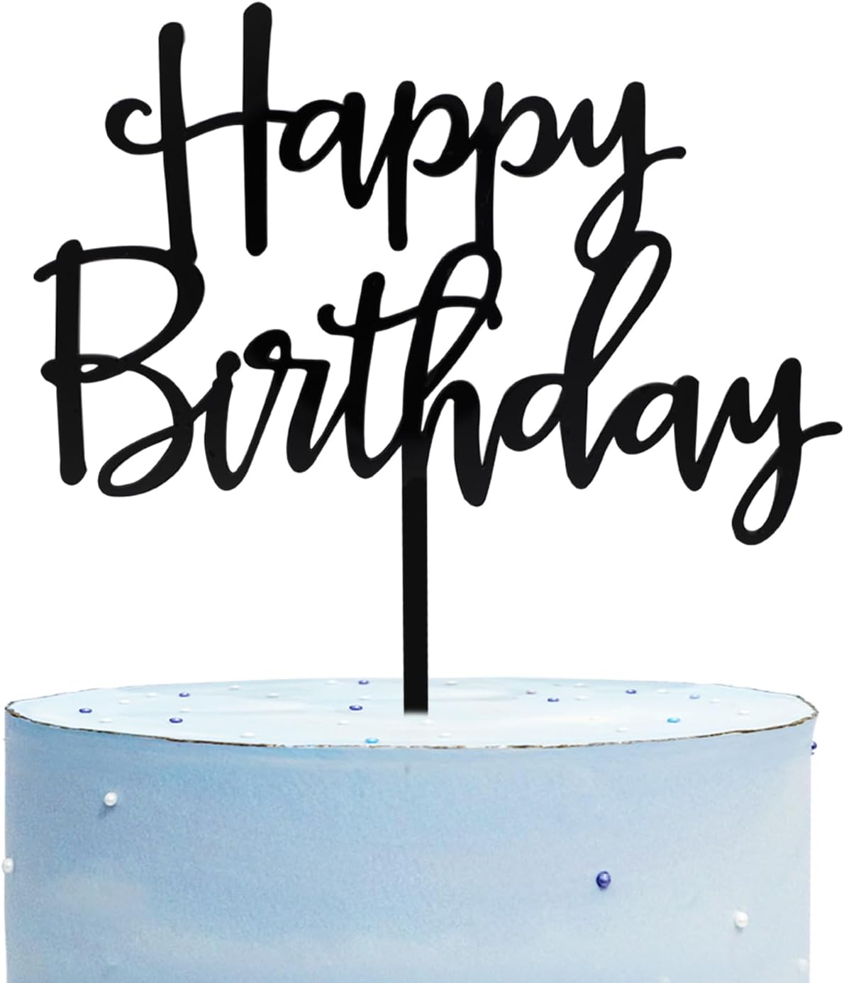 Happy Birthday Cake Topper, Black Acrylic Versatile Cake Topper for Birthday Party Decoration Ideas, Perfect Keepsake for your family and friends