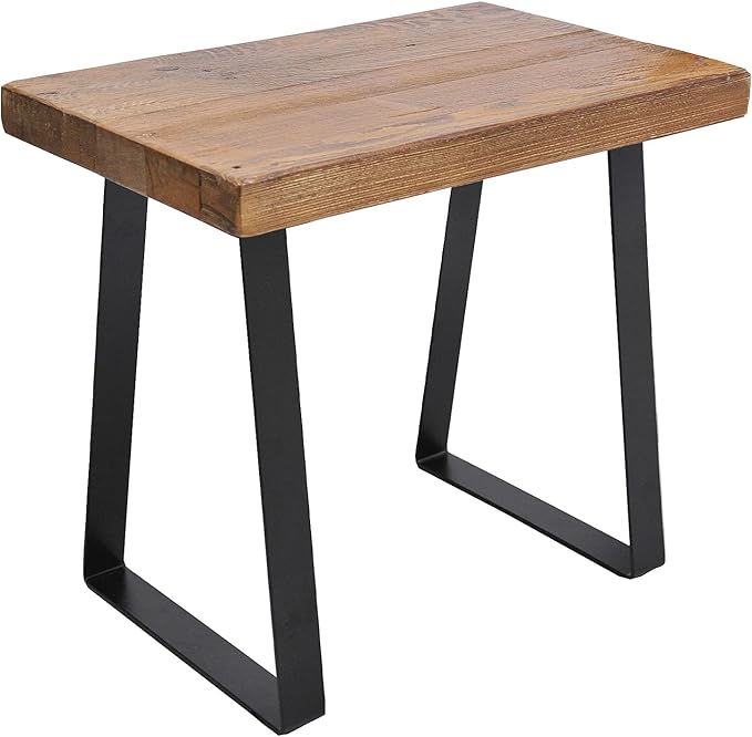 Home Soft Things Natural Old Pine Wood Rectangle Entryway Bench, Sturdy Hand by HomeSoftThings