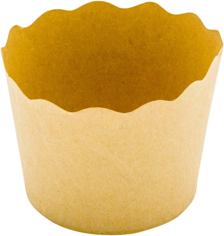 Restaurantware Panificio Premium 3 oz Kraft Paper Mini Baking Cup: Paper Baking Cups Perfect for Muffins Cupcakes or Mini Snacks - Scalloped - Disposable and Recyclable - 200ct Box