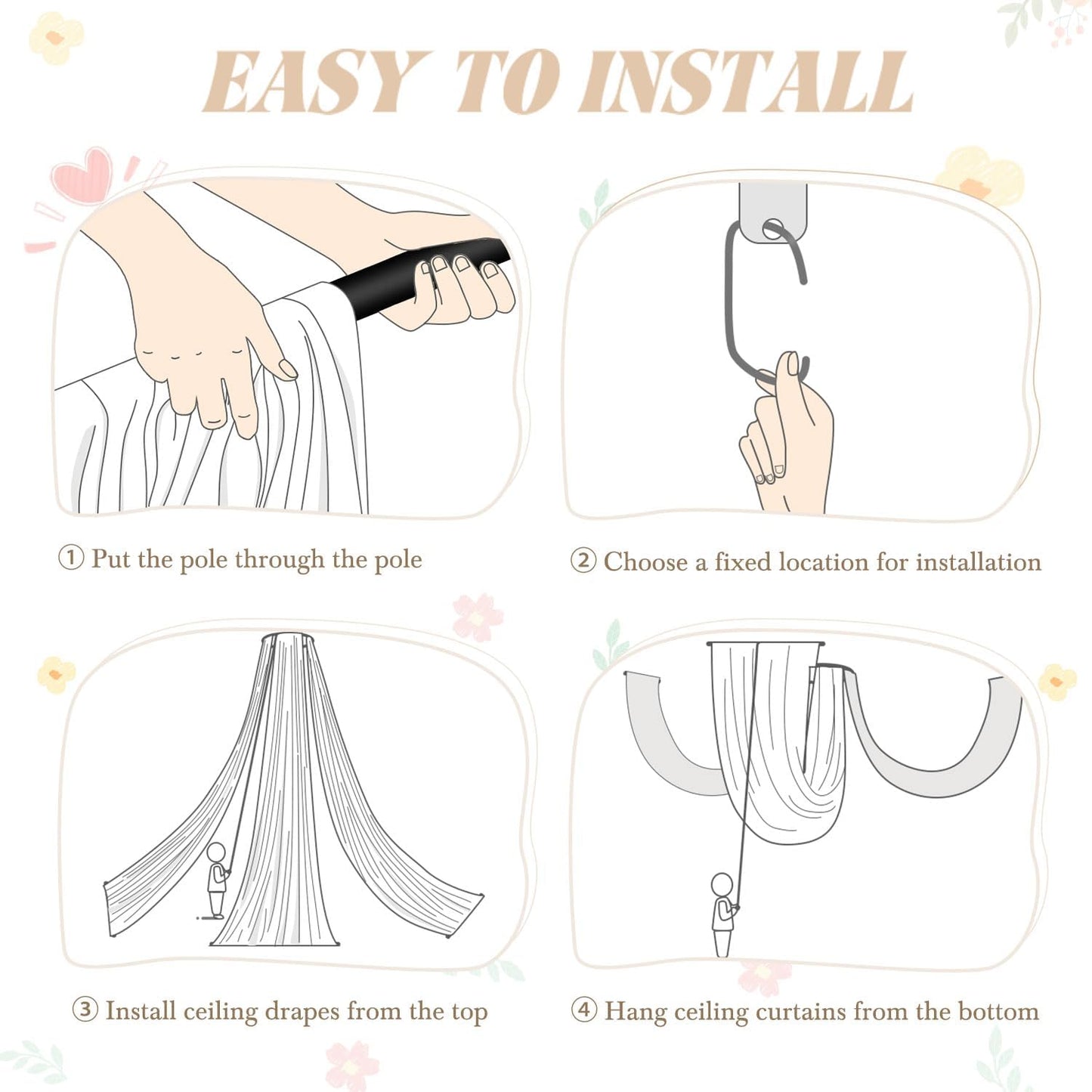 Blue Ceiling Drapes Wedding Arch Drapes Fabric 2 Panels 5FTx20FT Draping Fabric for Wedding Party Ceiling Decorations Arch Backdrop Chiffon Curtains Sheer Fabrics for Canopy Bed Outdoor Tent Decor