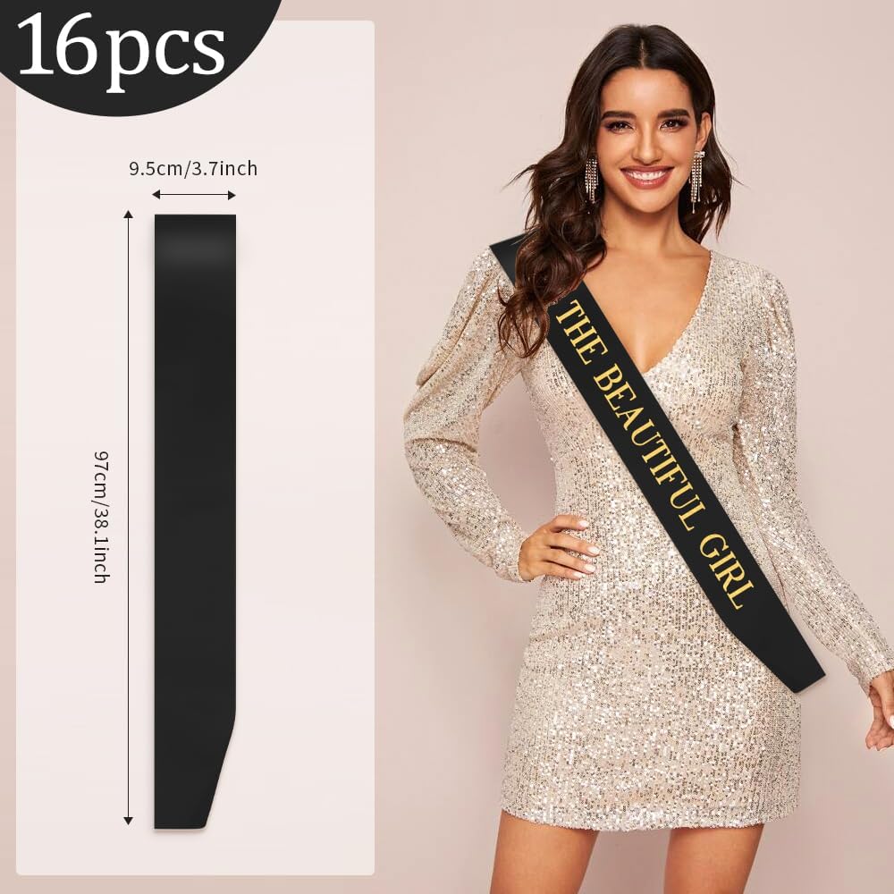 Blank Sash 16 PCS Sashes DIY Satin Sash Chair Sashes Scout Sash President Sash Senior Sash Scout Sash Wedding Party Sash