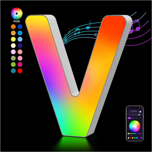 OJQ Light Up Letters LED Letter - Marquee Letters Room Decor Alphabet Letter Music Sync Color Change Colorful - Christmas Birthday Gifts for Girl - Teen Girls Gifts Party Home Wall Decor