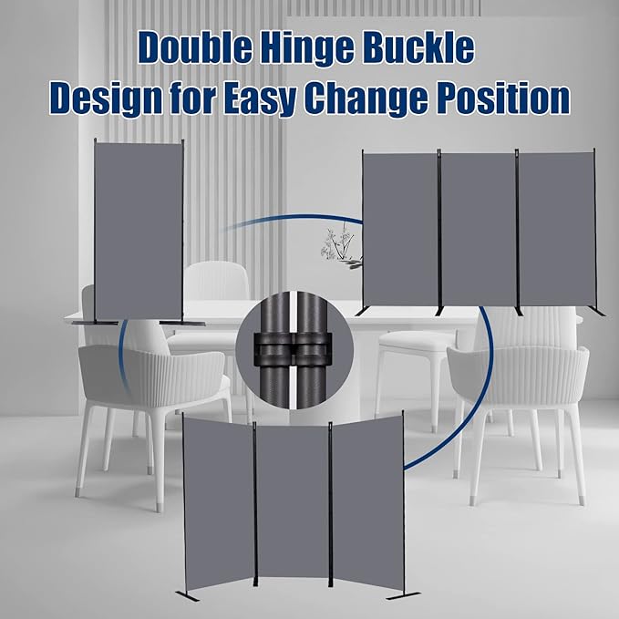 Room Divider 6FT Portable Room Dividers and Folding Privacy Screens, 3 Panel - Image 4