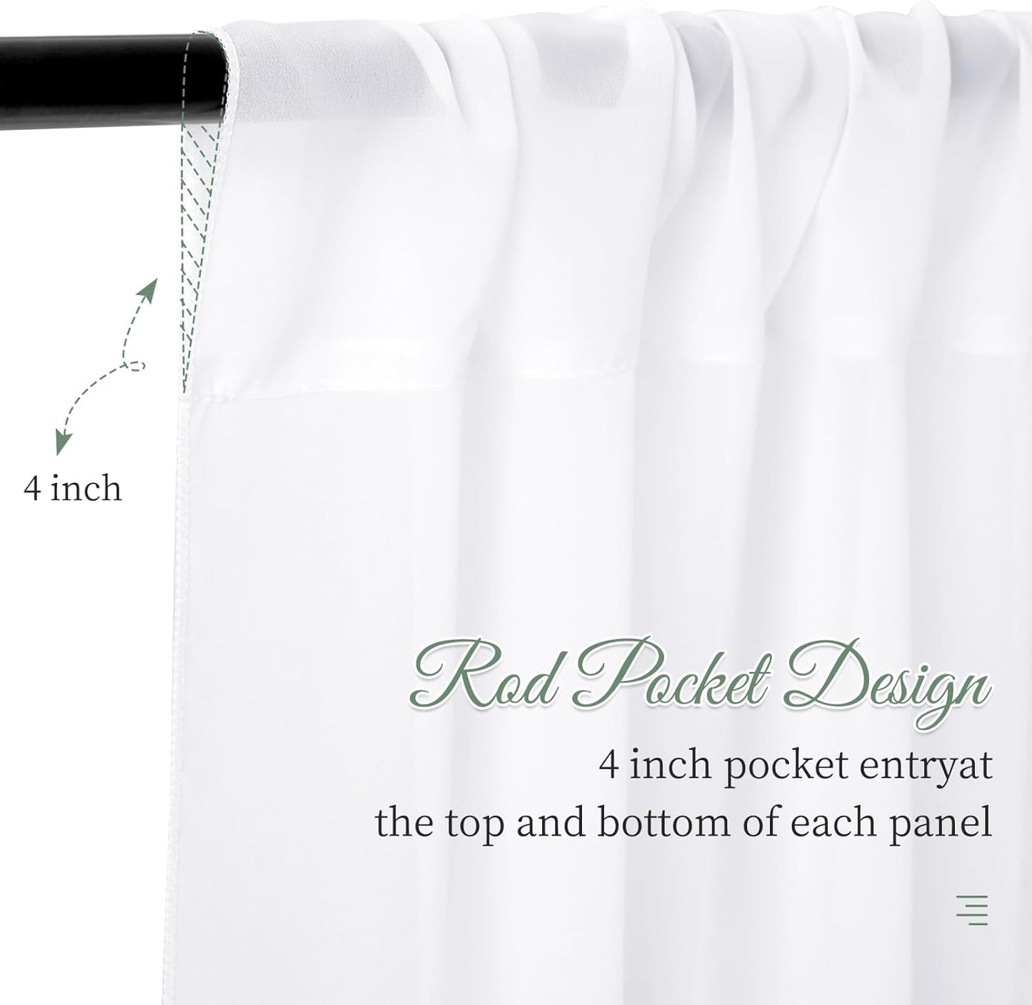 6 Panels White Ceiling Drapes 5ftx15ft Wedding Ceiling Drapes Chiffon Fabric Arch Draping Sheer Curtains Soft Drapery Draping Wedding Ceiling Decorations for Party Ceremony Stage Swag