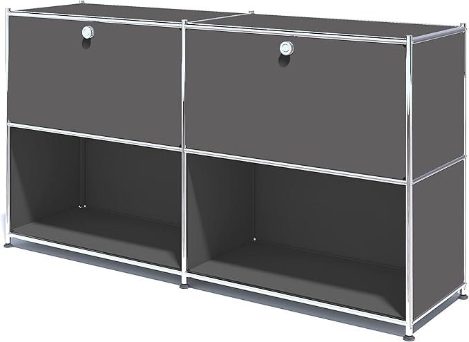 Metal Sideboard with 2 Flap Doors, DIY Modern Home Furnishing, Foyer by SIMPLINK