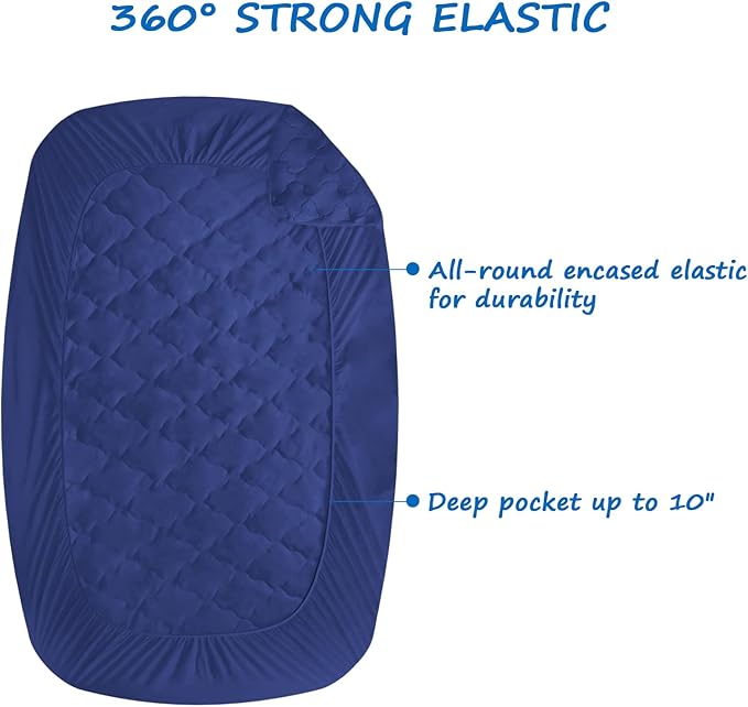 Cot Mattress Pad Protector Waterproof, Quilted Cot Size Mattress Cover 30" X - Image 6