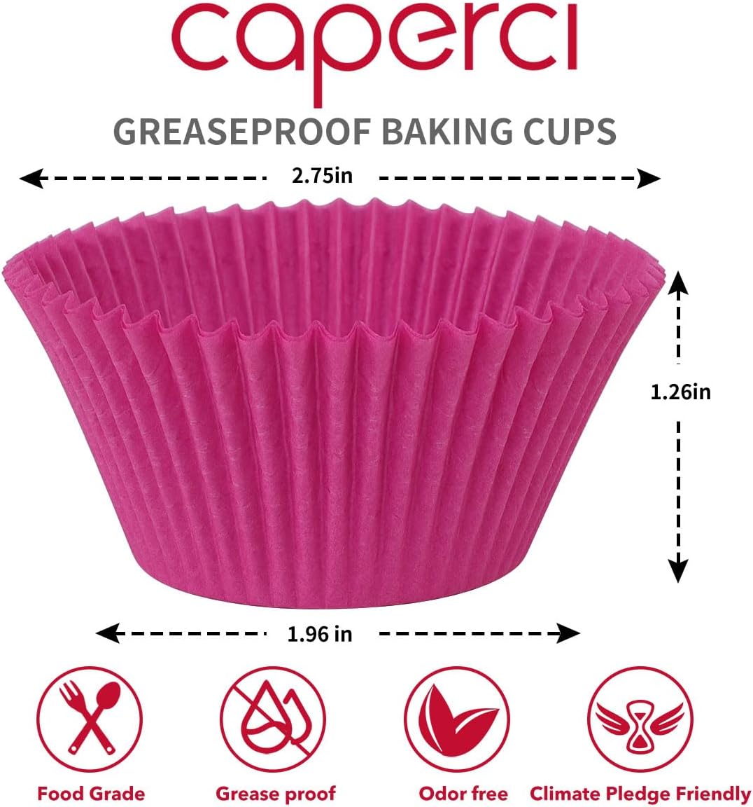 Caperci Rainbow Standard Cupcake Liners Bright Colorful Muffin Baking Cups 350-Count, Odorless, Upgraded & Food Grade Grease-Proof Paper