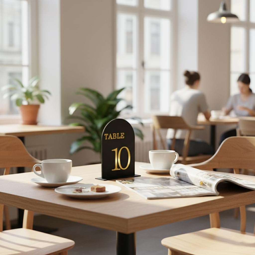 Arch Wedding Table Numbers 1-20 with Stands, 5" X 7" Double Sided Acrylic Wedding Sign Holders, Durable Non-Fading Table Number for Wedding Reception, Events, and Centerpieces