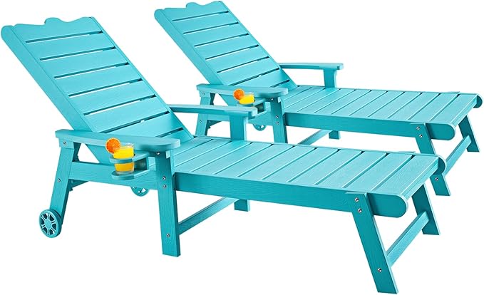ONBRILL Patio Chaise Lounge Set of 2, Outdoor Lounge Chairs by ONBRILL