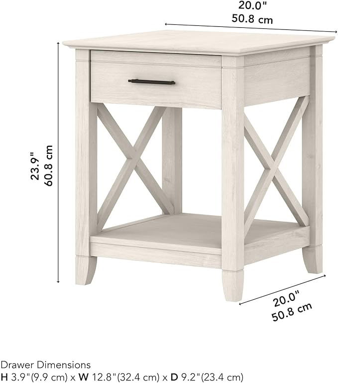 Bush Home End Table with Drawer, Nightstand with Storage, Living Room and - Image 3