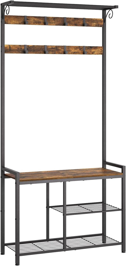 YATINEY Coat Rack Shoe Bench, 4-in-1 Hall Tree by Yatiney
