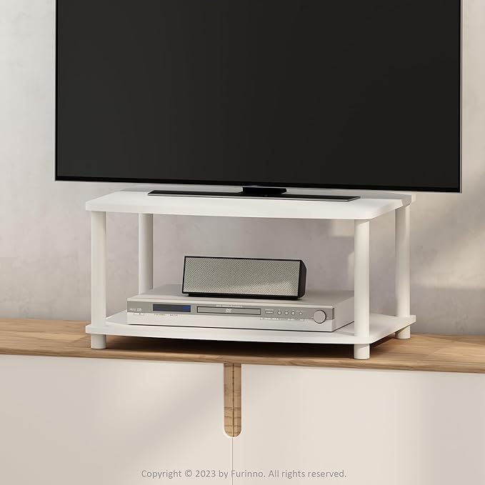 Furinno Turn-N-Tube TV Riser Stand, 2-Tier Small Elevated No Tools TV Stand - Image 4