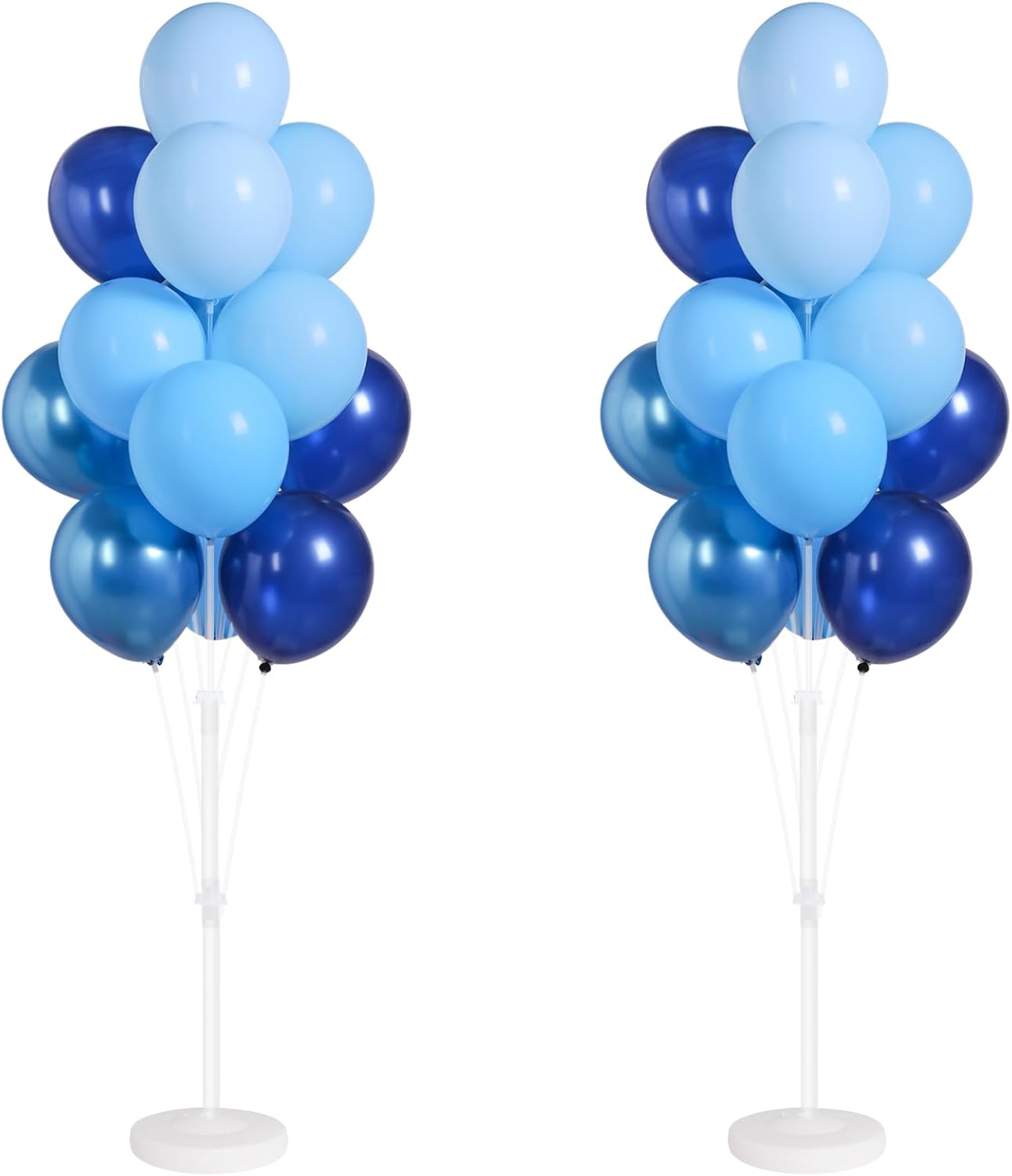 Balloon Sticks with Base for Floor or Table,Metallic Pearl Baby Blue Balloon Column Stand Kit with Balloons,Base&Pole,Backdrop Decoration for Party Wedding Baby Shower Birthday Graduation