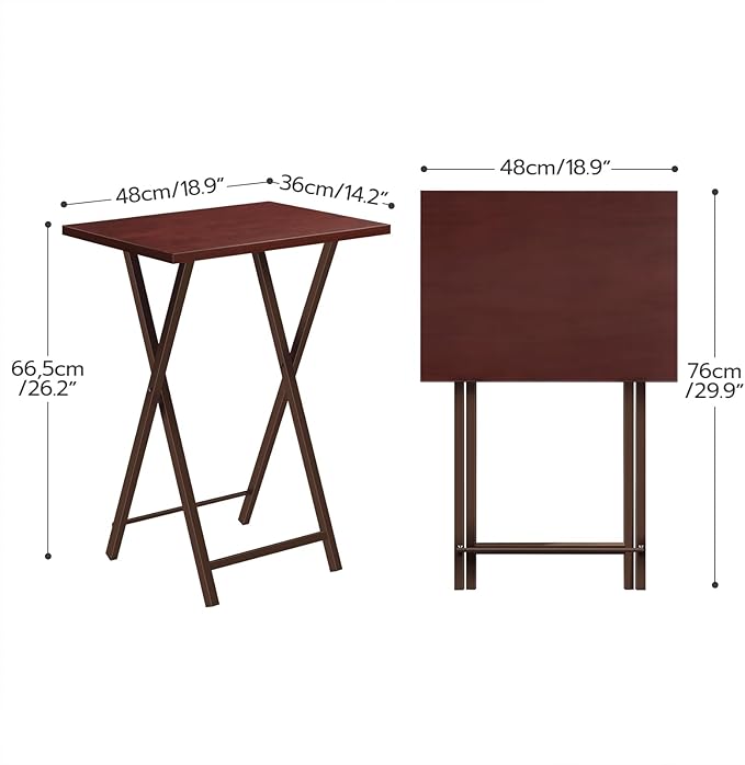 HOOBRO Folding TV Tray Tables, Industrial Snack Tables - Image 3